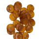 Plastic Buttons Hole Round Sewing Buttons - Tan Brown (22mm) - (Pack of 10)